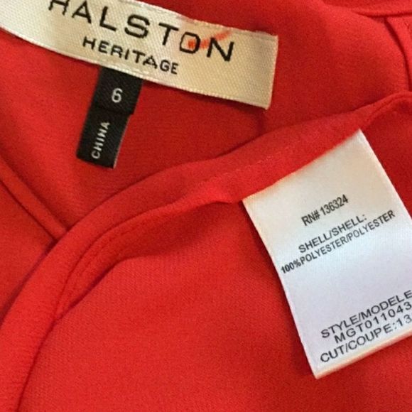 Halston Women's Red Flowy Top W Hardware - Picture 9 of 10
